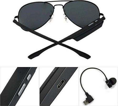 K3 Sunglasses In-ear Bluetooth Handsfree Earphone Black view 3
