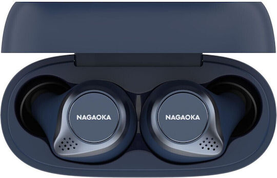 Nagaoka BT824 In-ear Bluetooth Handsfree Earphones with Sweat Resistance and Charging Case Blue