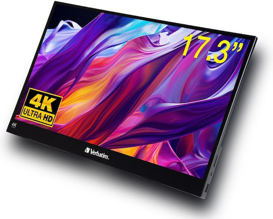 Verbatim 32239 IPS Touch Portable Monitor 17.3" 4K 3840x2160 with Response Time 6ms GTG vue 2