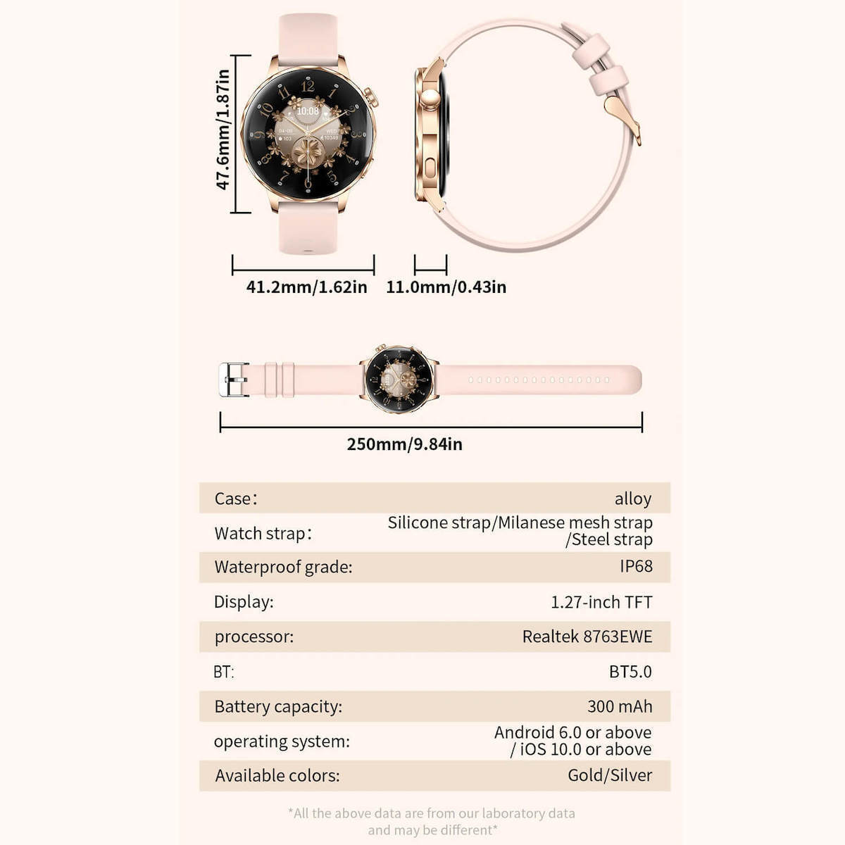 Smartwatch Microwear I220 Gold Steel view 9
