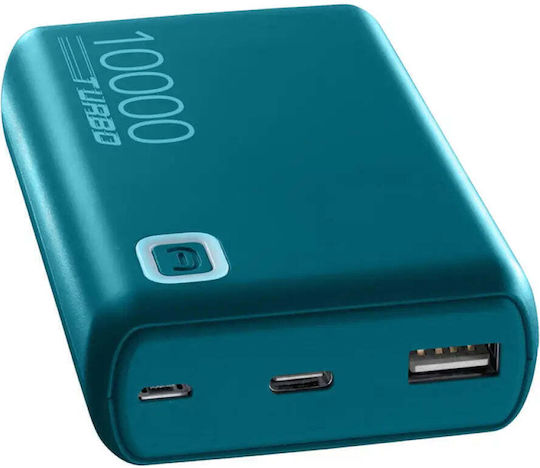 Cellular Line Essence Power Bank 10000mAh 12W with USB-A Port and USB-C Port Green view 2