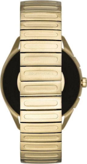 Emporio Armani Matteo Stainless Steel 44mm Smartwatch with Heart Rate Monitor (Gold) view 4