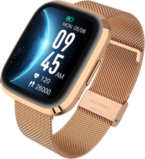 Garett GRC Style Smartwatch with Heart Rate Monitor (Gold) view 2