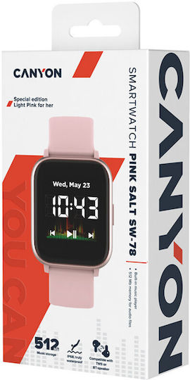 Canyon SW-78 Aluminium Waterproof Smartwatch with Heart Rate Monitor (Pink) view 4