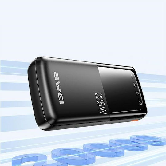 Awei P13K Power Bank 20000mAh 22.5W with 2 USB-A Ports and USB-C Port Black view 4