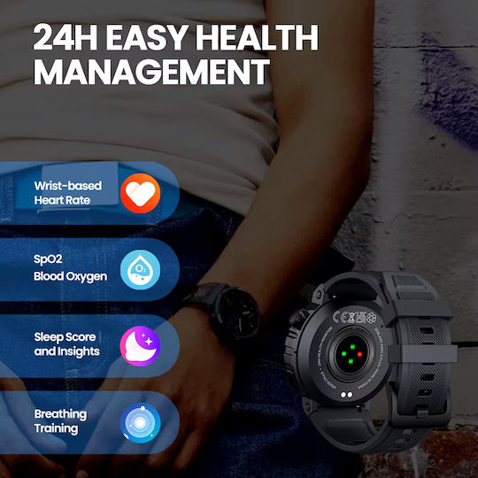 Zeblaze Ares 3 Plus Smartwatch with Heart Rate Monitor (Black) vue 6