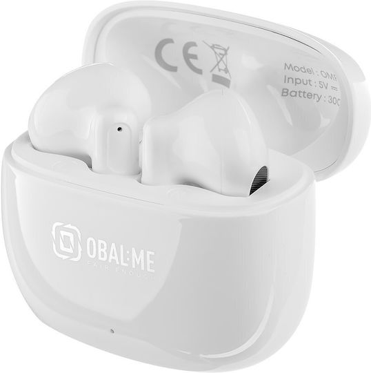 Obal:Me Flow Earbud Bluetooth Handsfree Earphones with Sweat Resistance and Charging Case White view 1