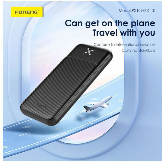 Foneng PX110 Power Bank 20000mAh 10W with 2 USB-A Ports Black view 3