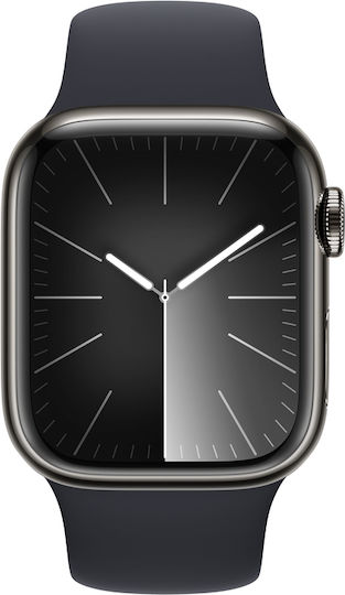 Apple Watch Series 9 Cellular Stainless Steel 41mm Waterproof with eSIM and Heart Rate Monitor (Gold with Clay Sport Band (S/M)) view 2