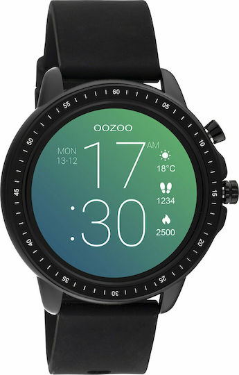 Oozoo Q00304 45mm Smartwatch with Heart Rate Monitor (Black) view 1