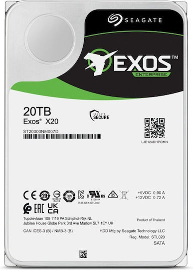 Seagate Exos X20 20TB HDD Hard Drive 3.5" SATA III 7200rpm with 256MB Cache for Server ST20000NM007D view 3