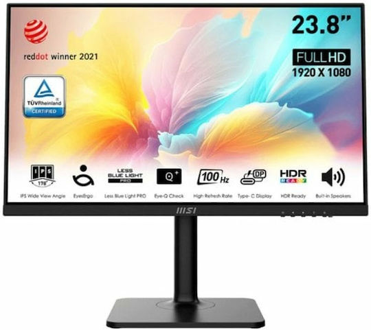 MSI MODERN IPS Monitor 23.8" FHD 1920x1080 with Response Time 4ms GTG