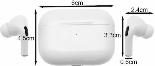 Pavareal Apro 3 Plus In-ear Bluetooth Handsfree Earphones with Charging Case White view 3