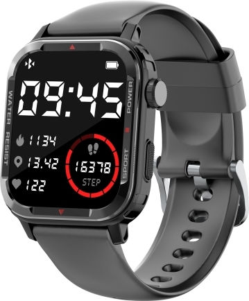 G96 1.85 Inch Hd Square Screen Rugged Smart Watch Support Bluetooth Calling Heart Rate Monitoring Blood Oxygen Monitoring Black