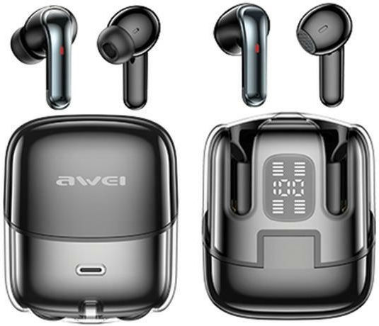 Awei T79 In-ear Bluetooth Handsfree Earphones with Sweat Resistance and Charging Case Black view 2