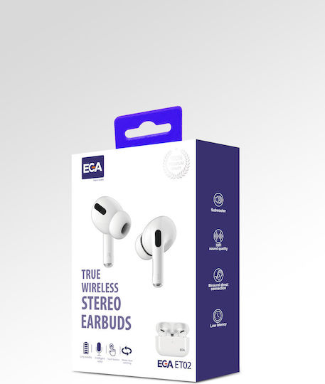 EGA ET02 In-ear Bluetooth Handsfree Earphones with Charging Case White view 3