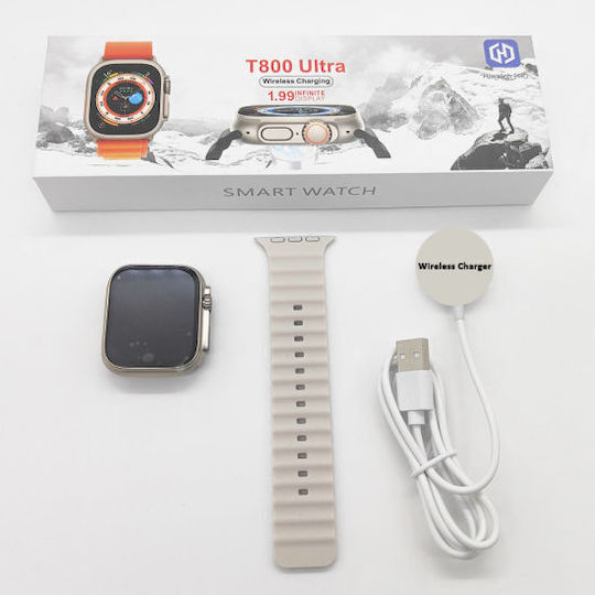 T800 Ultra 44mm Smartwatch with Heart Rate Monitor (Gray) view 2