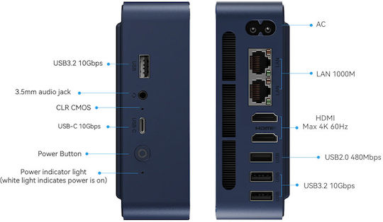 Beelink EQ14 Mini PC (N-Series N150/16GB DDR4/500GB SSD/W11 Pro) vue 5