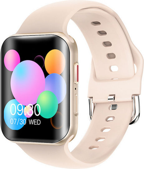 Smartwatch Pro Detail Idealstore Curved Screen 1.54 Inch Water Resistant Compatible Ios Android Voice Call Full Heart Rate Sleep Monitoring Sports Gold view 1