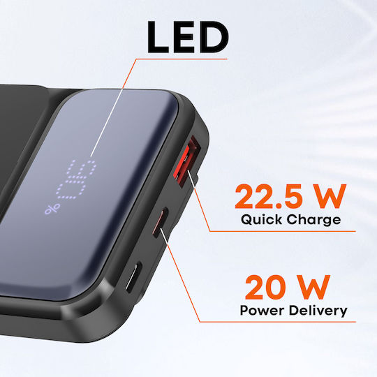 LinQ PD15500 Power Bank 10000mAh 20W with USB-A Port and 2 USB-C Ports Power Delivery Black vista 3