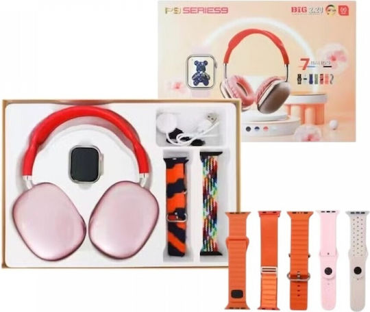 P9 Series 10 49mm Smartwatch with Heart Rate Monitor (Pink)
