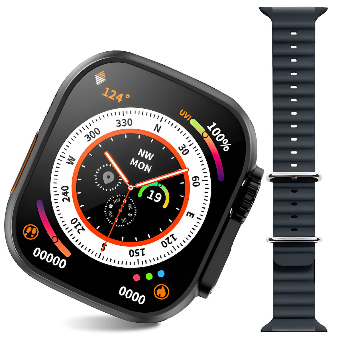 E740-1 Smartwatch with Heart Rate Monitor (Black) view 5