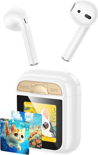 Hoco EW86 Cat Earbud Bluetooth Handsfree Earphones with Charging Case White view 1