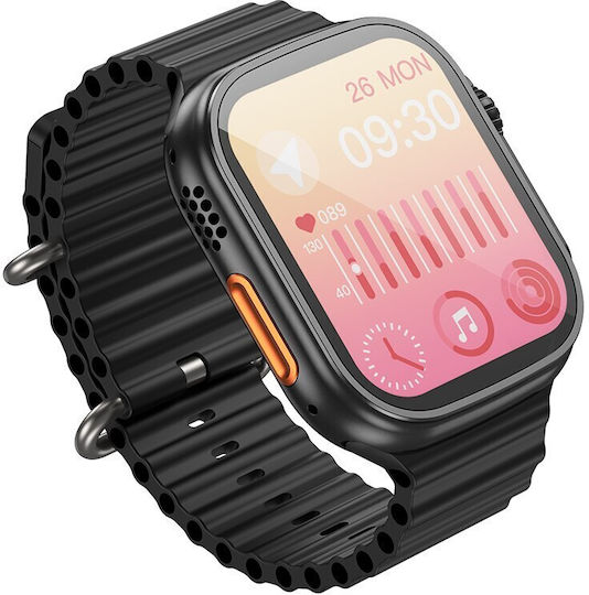 Hoco Y12 Ultra Smartwatch with Heart Rate Monitor (Black) vue 4
