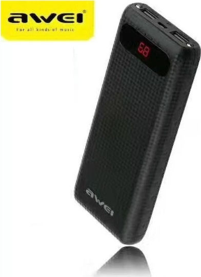 Awei P70K Power Bank 20000mAh with 2 USB-A Ports Black vue 5