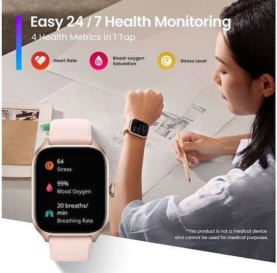 Amazfit GTS 4 Aluminium 43mm Waterproof Smartwatch with Heart Rate Monitor (Infinite Black) view 7