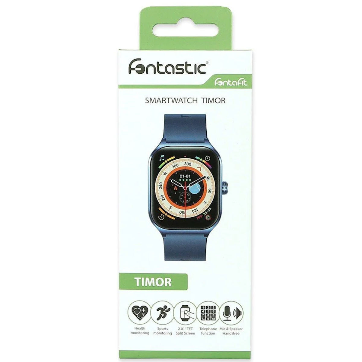 Fontastic 395CH Timor 53mm Smartwatch with Heart Rate Monitor (Blue)