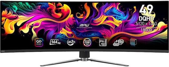 MSI 491CQPDE Ultrawide QD-OLED HDR Curved Monitor 49" 5120x1440 144Hz with Response Time 0.03ms GTG view 3
