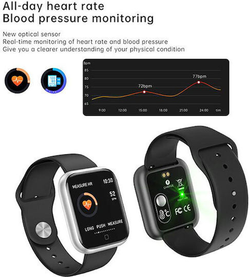 T80S Smartwatch with Heart Rate Monitor (Blue) view 7