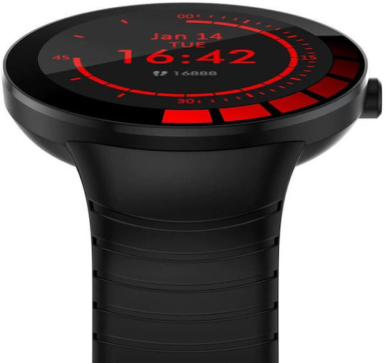 Kingwear E3 43mm Smartwatch with Heart Rate Monitor (Black) view 2