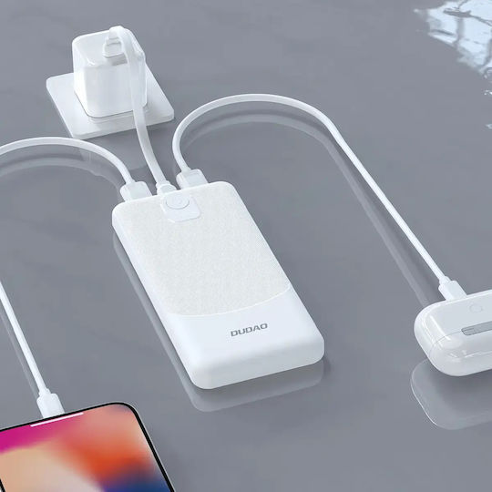 Dudao K10 Power Bank 10000mAh 12W with 2 USB-A Ports White vue 8