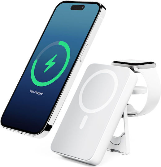 Alogic Lift 4-in-1 MagSafe Power Bank 10000mAh 18W with USB-A Port and USB-C Port White view 8