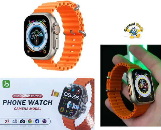 X8 Ultra Max 49mm Smartwatch with Heart Rate Monitor (Orange) view 2