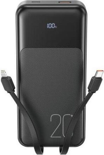XO PR249 Power Bank 20000mAh 20W with USB-A Port and USB-C Port Power Delivery / Quick Charge 3.0 Black