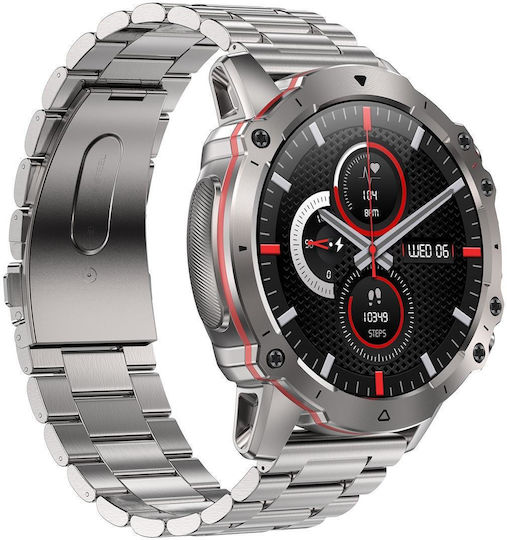 Ak56 Ip67 Bt5.1 1.43inch Smart Watch Support Voice Call Health Monitoring Style:pearl Steel Strap Silver view 3