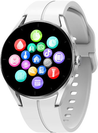 iSEN Ks05 Smartwatch with Heart Rate Monitor (Silver White)