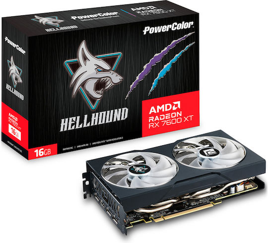 PowerColor Radeon RX 7600 XT 16GB GDDR6 Hellhound OC Graphics Card view 1