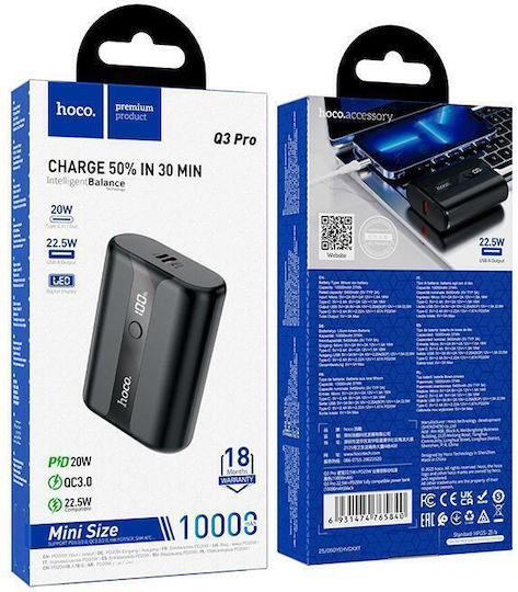 Hoco Q3 Pro Power Bank 10000mAh with USB-C Port Black view 5