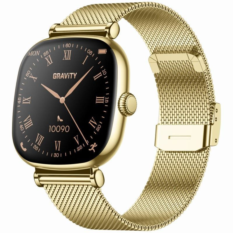 Gravity GT32-2 37mm Smartwatch with Heart Rate Monitor Gold view 2