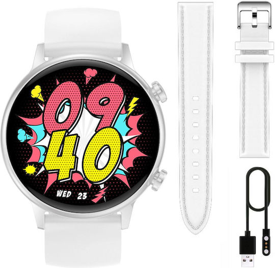 Manta Alexa Mini 39mm Smartwatch with Heart Rate Monitor (White) view 8