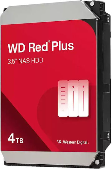 Western Digital Red Plus 4TB HDD Hard Drive 3.5" SATA III 5400rpm with 128MB Cache for NAS / Server WD40EFZZ view 3