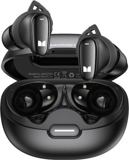 Monster N-lite In-ear Bluetooth Handsfree Earphones with Sweat Resistance and Charging Case Black