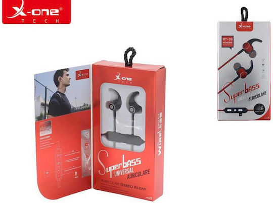 X-One BT-20 In-ear Bluetooth Handsfree Earphones with Sweat Resistance Black