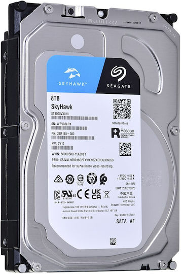 Seagate Skyhawk +Rescue 8TB HDD Hard Drive 3.5" SATA III with 256MB Cache for Desktop / Recorder ST8000VX010 vue 9