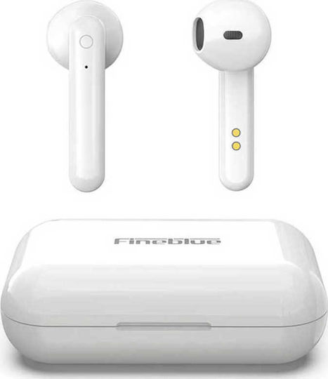 Fineblue Flypods J10 Earbud Bluetooth Handsfree Earphones with Charging Case White Case view 1
