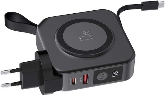 Force Power MagSafe Power Bank 10000mAh 20W with 2 USB-A Ports Power Delivery Black